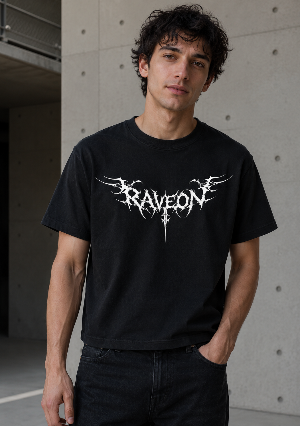 RaveOn Boxy Fit Tritex Siyah Tişört
