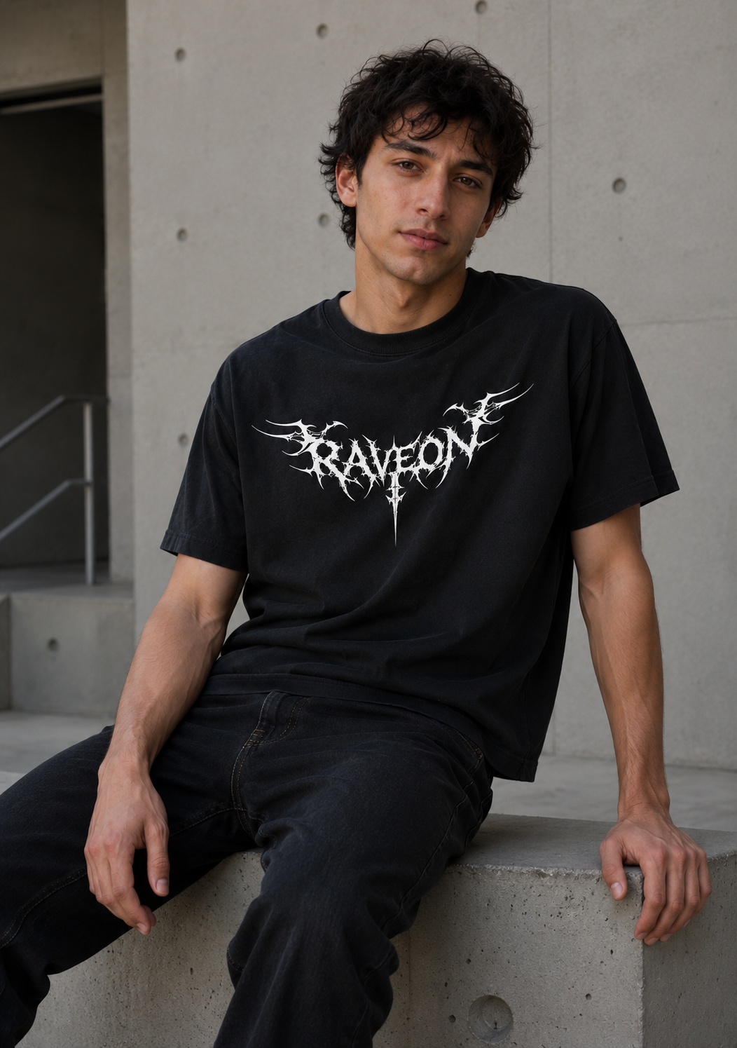 RaveOn Boxy Fit Tritex Siyah Tişört