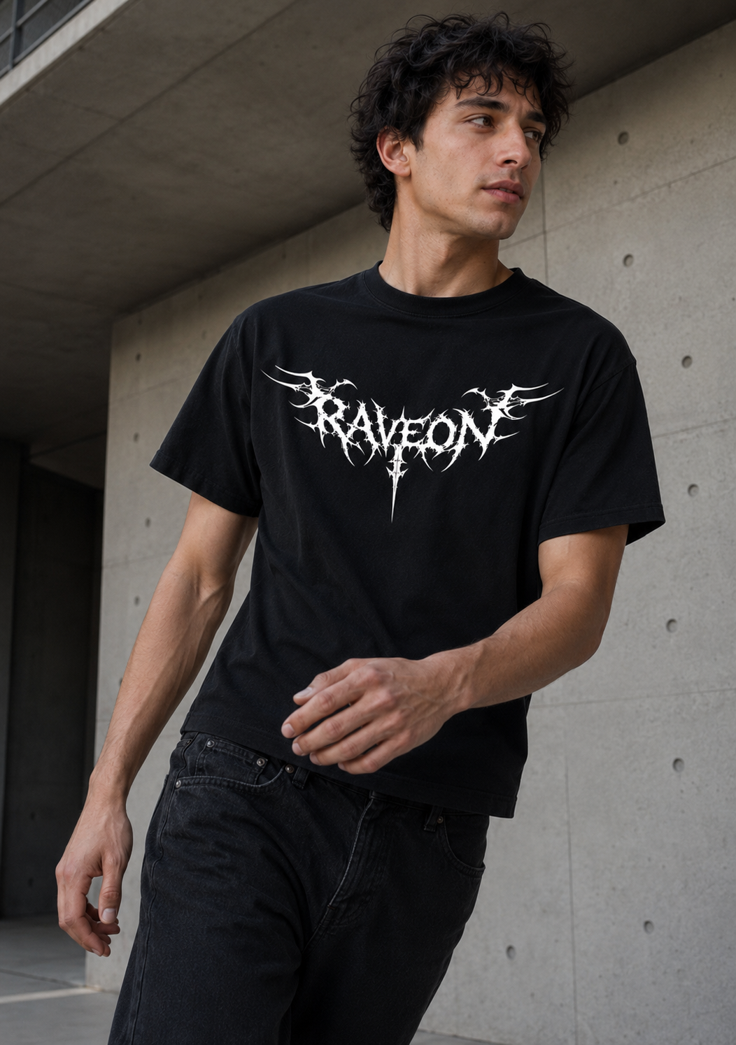 RaveOn Boxy Fit Tritex Siyah Tişört