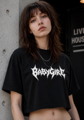 RaveOn Crop Top Bagy Siyah Tişört