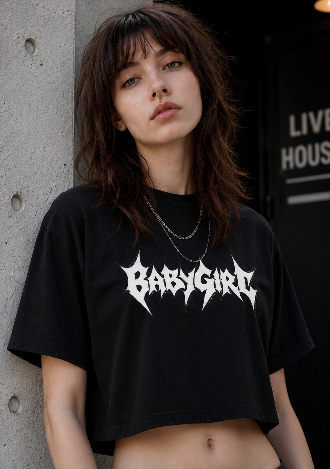 RaveOn Crop Top Bagy Siyah Tişört