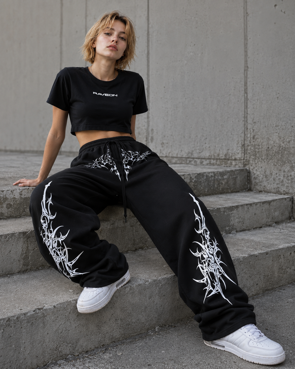 RaveOn Baggy Pantolon Crado Siyah Pantolon