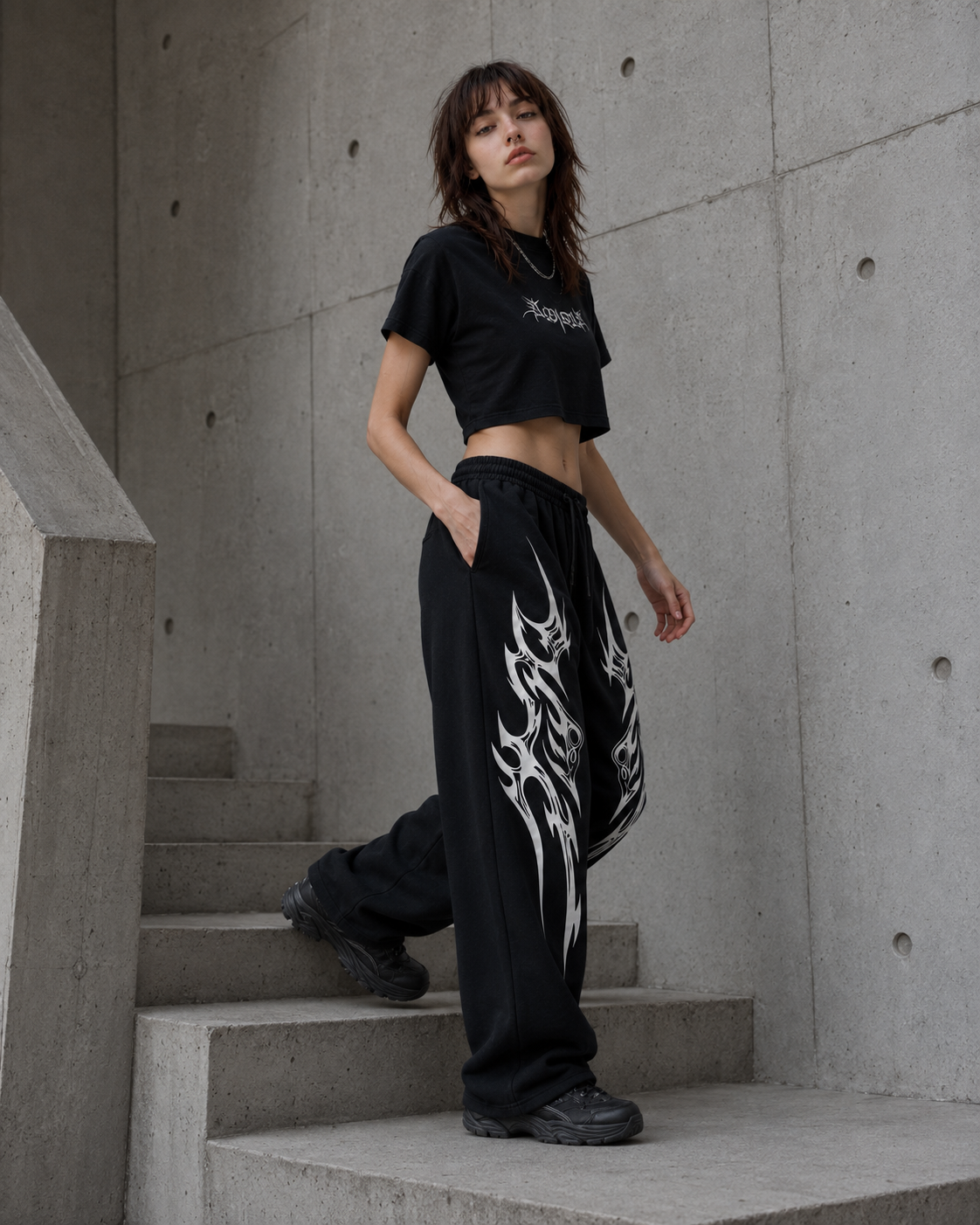 RaveOn Baggy Pantolon Harli Siyah Pantolon