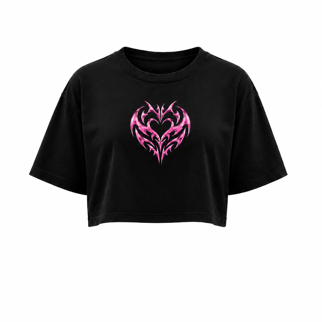 RaveOn Crop Top Pela Siyah Tişört