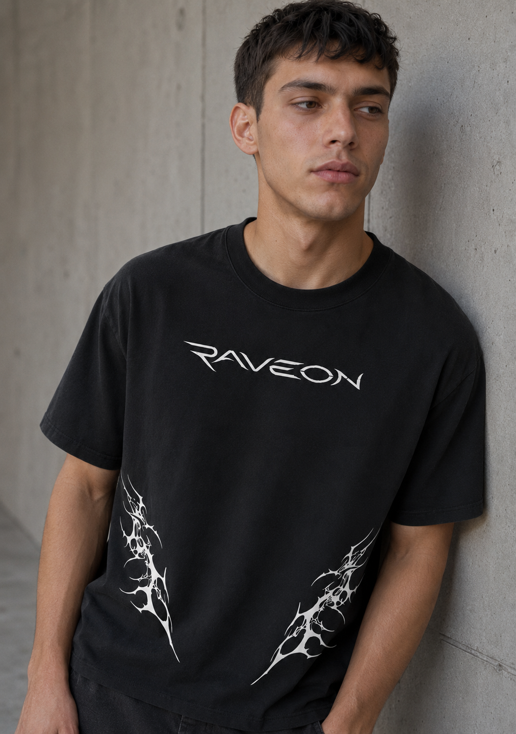 RaveOn Boxy Fit Loty Siyah Tişört