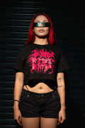 RaveOn Crop Top Bagy Siyah Tişört