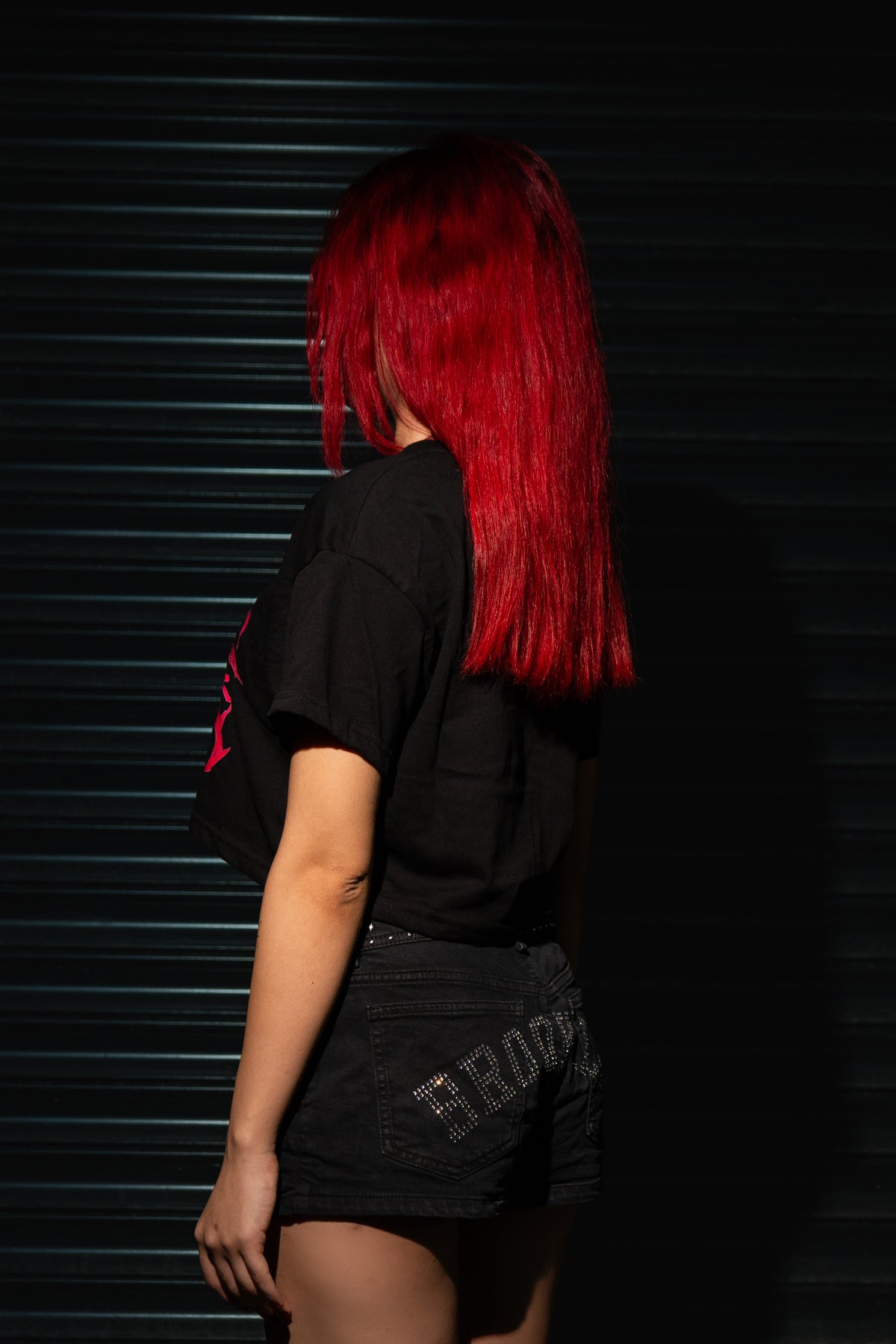 RaveOn Crop Top Bagy Siyah Tişört